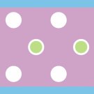 White & Green Polka Dot Wall Border Decal w/ Purple Bg - Art Stickers Room Decor