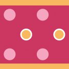 Pink & Orange Polka Dot Wall Border Decal w/ Red Bg - Art Stickers Room Decor