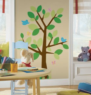 Dotted Tree Wall Decals - Removable Art Stickers for Kids Nursery Room Decor