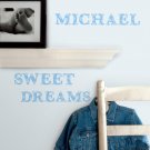 Blue Polka Dotted Alphabet Wall Decals - Art Stickers Kids Nursery Room Decor