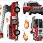 Fire Brigade Wall Decals - Removable Art Stickers for Boys Kids Room Decor