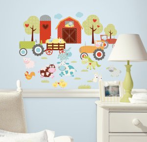 Happi Barnyard Wall Decals - Removable Art Stickers for Kids Nursery Room Decor