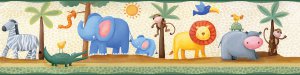 Jungle Adventure Border Wall Decals - Removable Art Stickers Room Decor