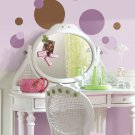 Purple & Brown Polka Dot Wall Decals - Removable Art Stickers Room Decor