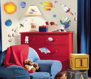 Outer Space Wall Decals - Removable Art Stickers Room Decor