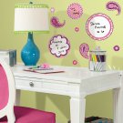 Pink Paisley Dry Erase Wall Decals - Removable Art Stickers Room Decor