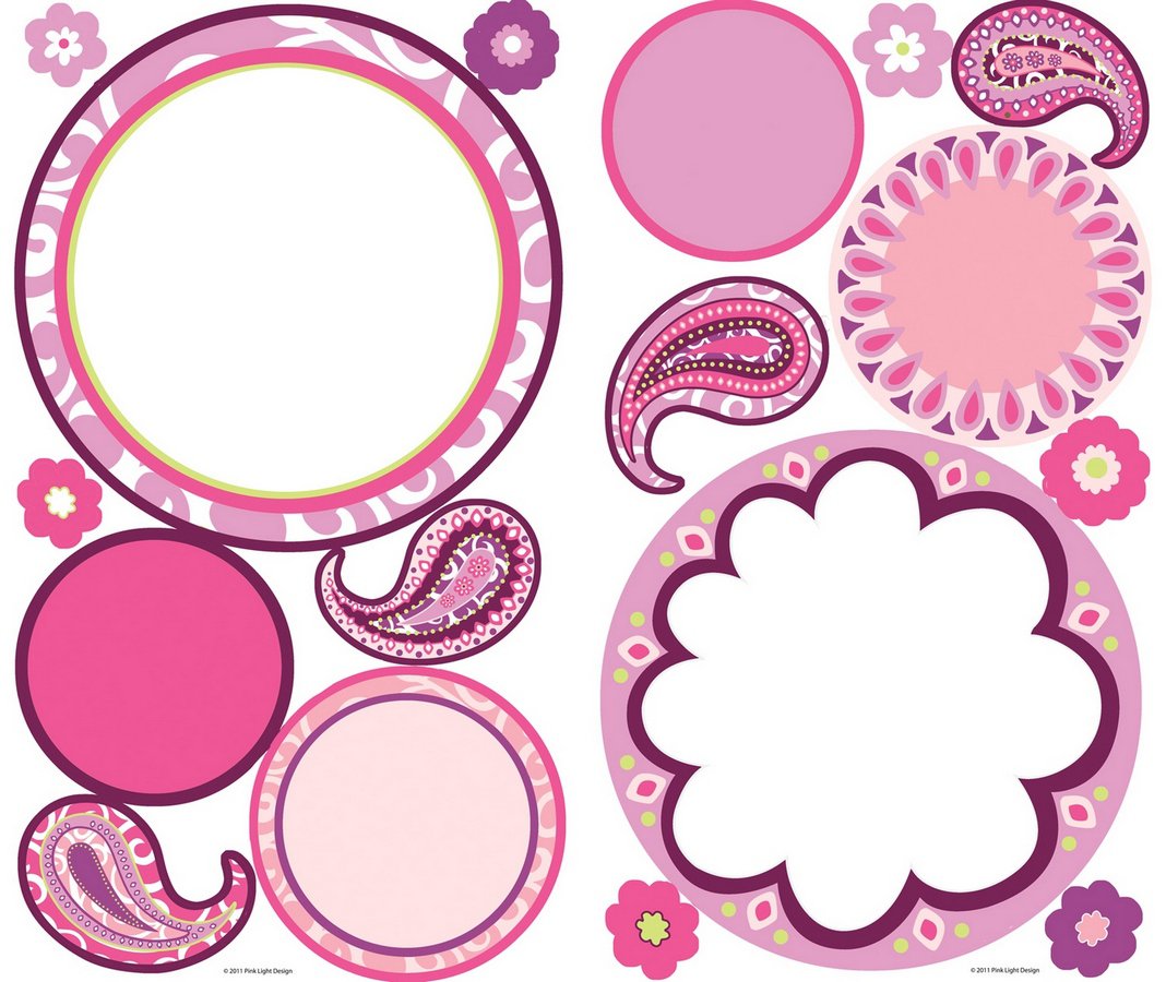Pink Paisley Dry Erase Wall Decals Removable Art Stickers Room Decor