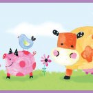 Polka Dot Piggy Border Wall Decals - Removable Art Stickers Room Decor