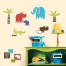 Safari Blocks Wall Decals - Removable Art Stickers Room Decor
