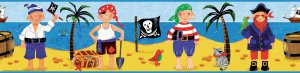 Treasure Hunt Border Wall Decals - Removable Art Stickers Boys Kids Room Decor