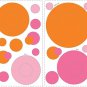 Wallpockets - Pink & Orange Polka Dot Wall Decals Vinyl Art Stickers Room Decor