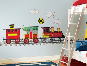 All Aboard! Trains Wall Decals MegaPack - Art Stickers Boys Kids Room Decor