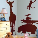Brown Animal Silhouettes Giant Wall Decal Megapack Stickers Kids Nursery Room