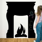 Fireplace Chalkboard Wall Decals - Removable Art Stickers Room Decor