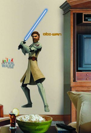 Obi-Wan Kenobi The Clone Wars Glow in the Dark - Star Wars Giant Wall Decal