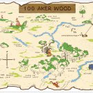 100 Aker Wood Map - Winnie the Pooh Wall Decals - Vinyl Art Stickers Room Decor