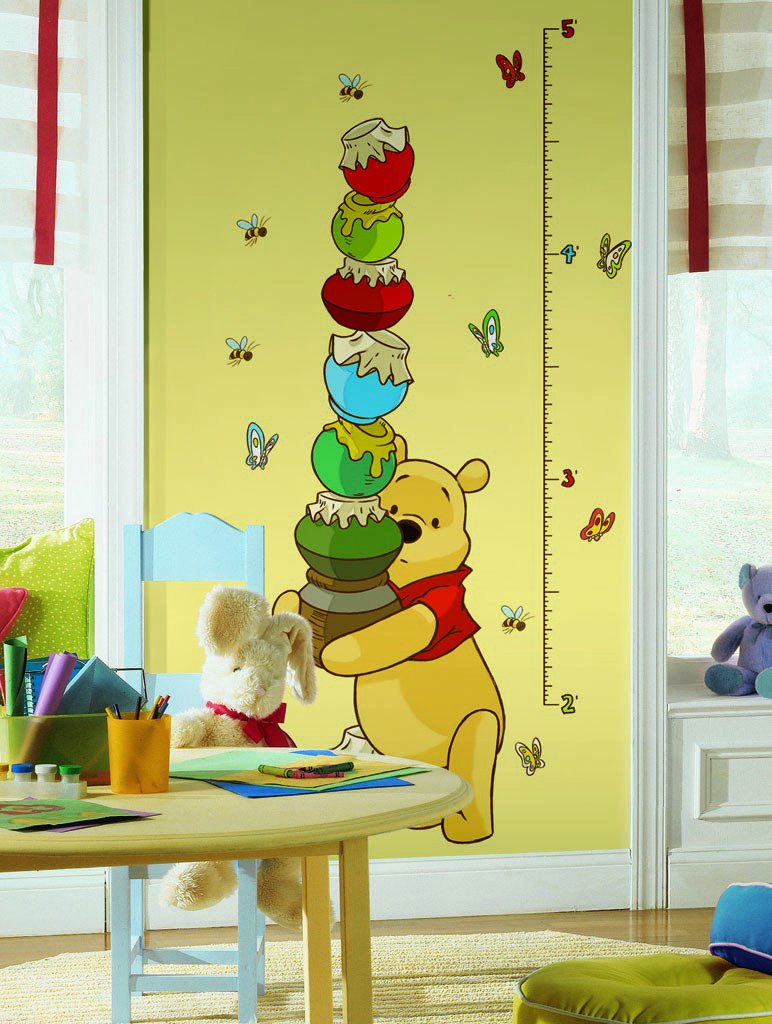 Pooh Growth Chart - Winnie the Pooh Wall Decals - Vinyl Art Stickers