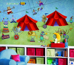 Big Top Circus Prepasted Wall Mural 6' x 10.5'