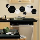 Black & White Chalkboard Polka Dots Wall Decals - Vinyl Art Stickers Room Decor