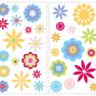 Graphic Flowers Wall Decals - Removable Art Stickers Room Decor