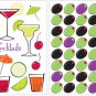 Martini Lounge Wall Decals - Removable Art Stickers Room Decor