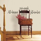 All Because Two People Fell In Love Wall Decals Quote - Art Stickers Room Decor