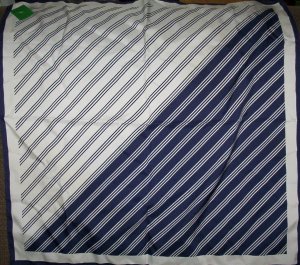 Navy Blue Striped Scarf