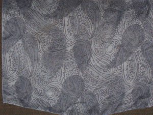 Vintage Sheer Gray Patterned Scarf