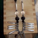 Vintage Funky Black, White and Silver Necklace
