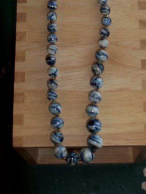 Blue and White Glass Beads