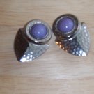 80s Vintage Lavender and Silver Earrings