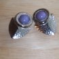 80s Vintage Lavender and Silver Earrings