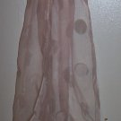 Sheer Pink Scarf with White Polka Dots