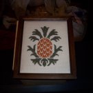 Country Pineapple Cross Stitch Framed