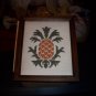 Country Pineapple Cross Stitch Framed