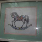 Framed Carousel Horse Cross Stitch