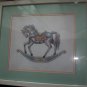 Framed Carousel Horse Cross Stitch
