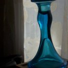 Blue Glass Candle Holder