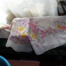 large White Scarf with Flowers