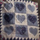 Amish Style Blue Heart Pad or Wall Hanging
