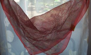 Red Sheer Paisley Scarf