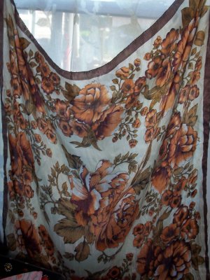 Brown and Orange Large Square Scarf