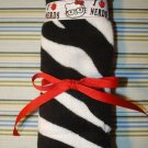 Handmade I Love Nerds Hello Kitty on Zebra Terrycloth Toothbrush Travel Roll