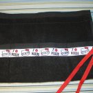 Handmade I Love Nerds Hello Kitty on Black Terrycloth Toothbrush Travel Roll