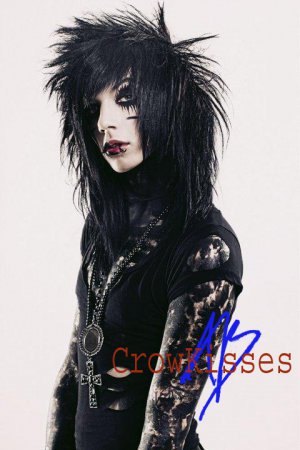 FREE SHIPPING BLACK VEIL BRIDES ANDY SIX / SIXX SIGNED / AUTOGRAPHED PHOTO