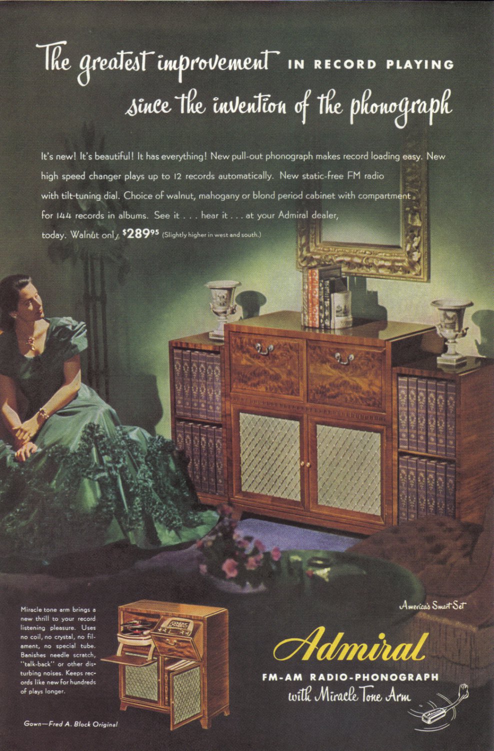 1947 ADMIRAL RADIO PHONOGRAPH TV Vintage Ad