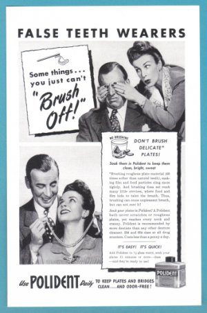 1947 POLIDENT Vintage Print Ad