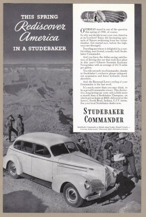 1940 STUDEBAKER Vintage Auto Print Ad