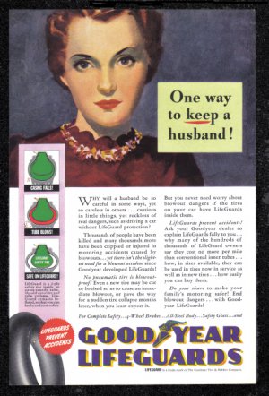 1940 GOODYEAR TIRES Vintage Print Ad