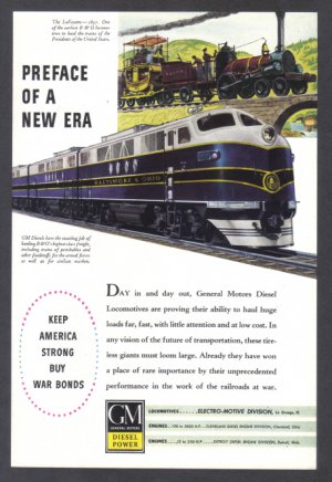 1944 GM DIESEL WWII Era Vintage Print Ad